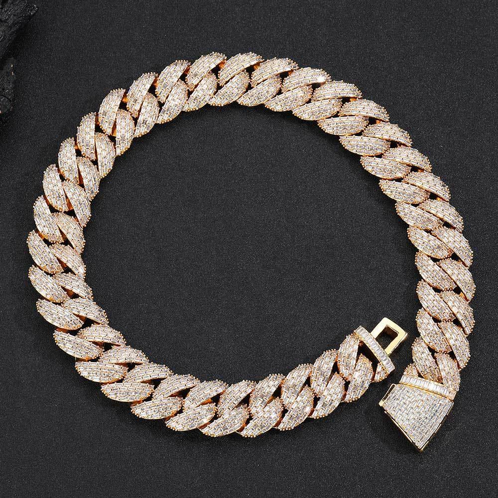 24mm Iced Out Bubble Cuban Chain Necklace T-Cut Zircon - CaratixJewelry